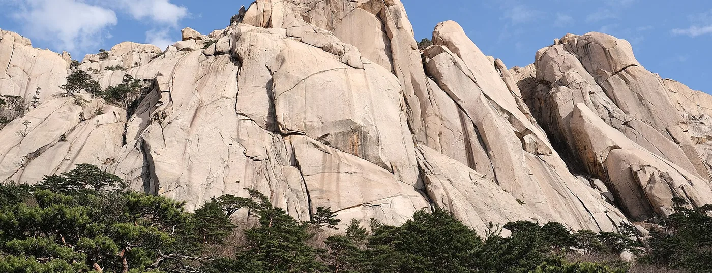 Panorama of the Seoraksan massif with rock ridges