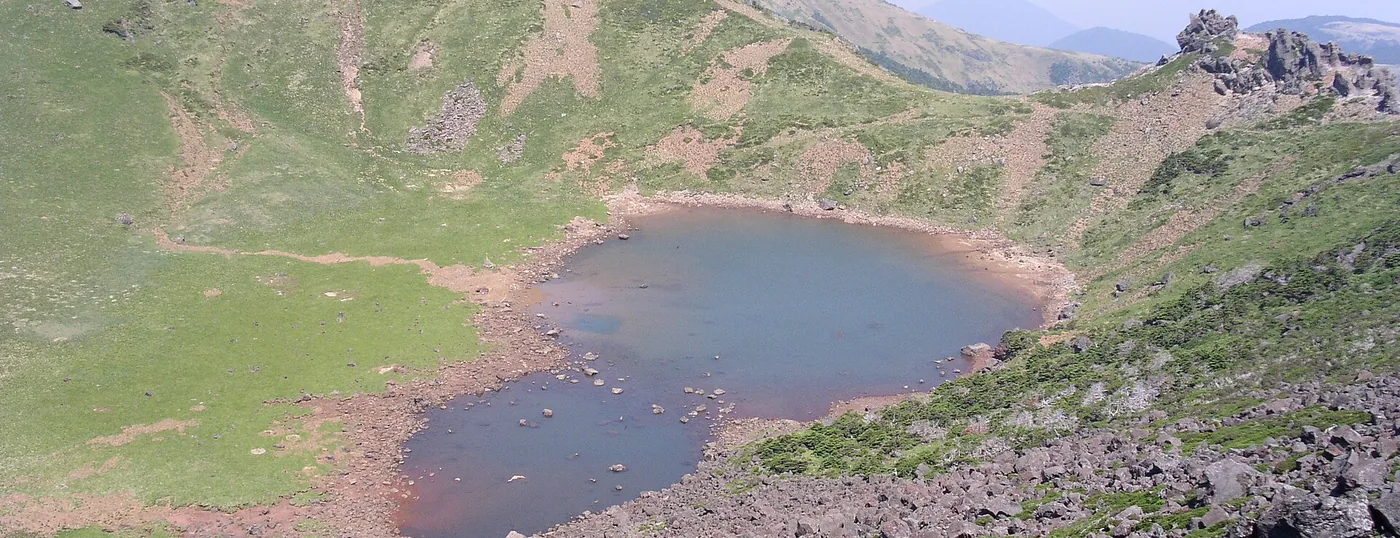 Baengnokdam crater lake at the summit of Hallasan, Jeju