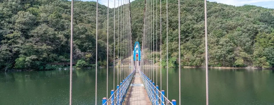천장호 출렁다리 — 호수 위 현수교