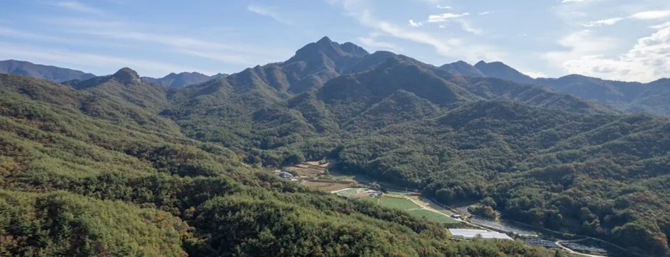대야산 전경 — 백두대간 위 암봉