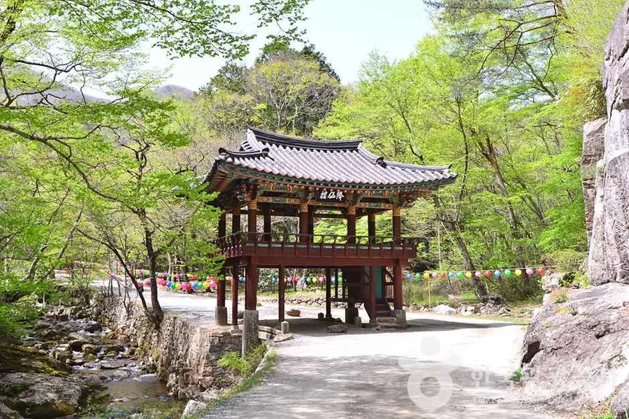 선암사 강선루. 이 누각 아래 계곡을 건너는 아치 홍교가 보물 승선교다.