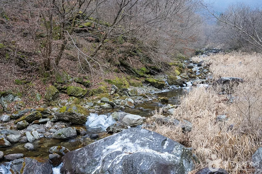 겨울 — 살얼음이 낀 계곡 상류 ⓒ한국관광공사 TourAPI